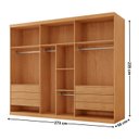Ver imagem 3 de Guarda Roupa Casal França 100% MDF 6 Portas e 6 Gavetas Marrom/Marromle/Off White
