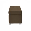 Ver imagem 4 de Recamier com Rodinhas Madri 1,20m Suede Marrom - Inova Decorações