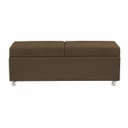 Ver imagem 2 de Recamier com Rodinhas Madri 1,20m Suede Marrom - Inova Decorações
