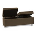 Ver imagem 1 de Recamier com Rodinhas Madri 1,20m Suede Marrom - Inova Decorações