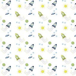 Papel de Parede Adesivo Infantil Foguete Sol e Lua 2,70x0,57m - 3