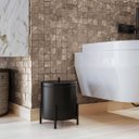 Ver imagem 5 de Lixeira Preta Cesto Banheiro 6 Litros Alumínio Suspensa Cozinha Escritório Level - Édecasamóveis