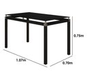 Ver imagem 2 de Mesa de Jantar Tubular 4 Lugares Malva Tampo Vidro Temperado 107cm Sf Preto - Movelpolo