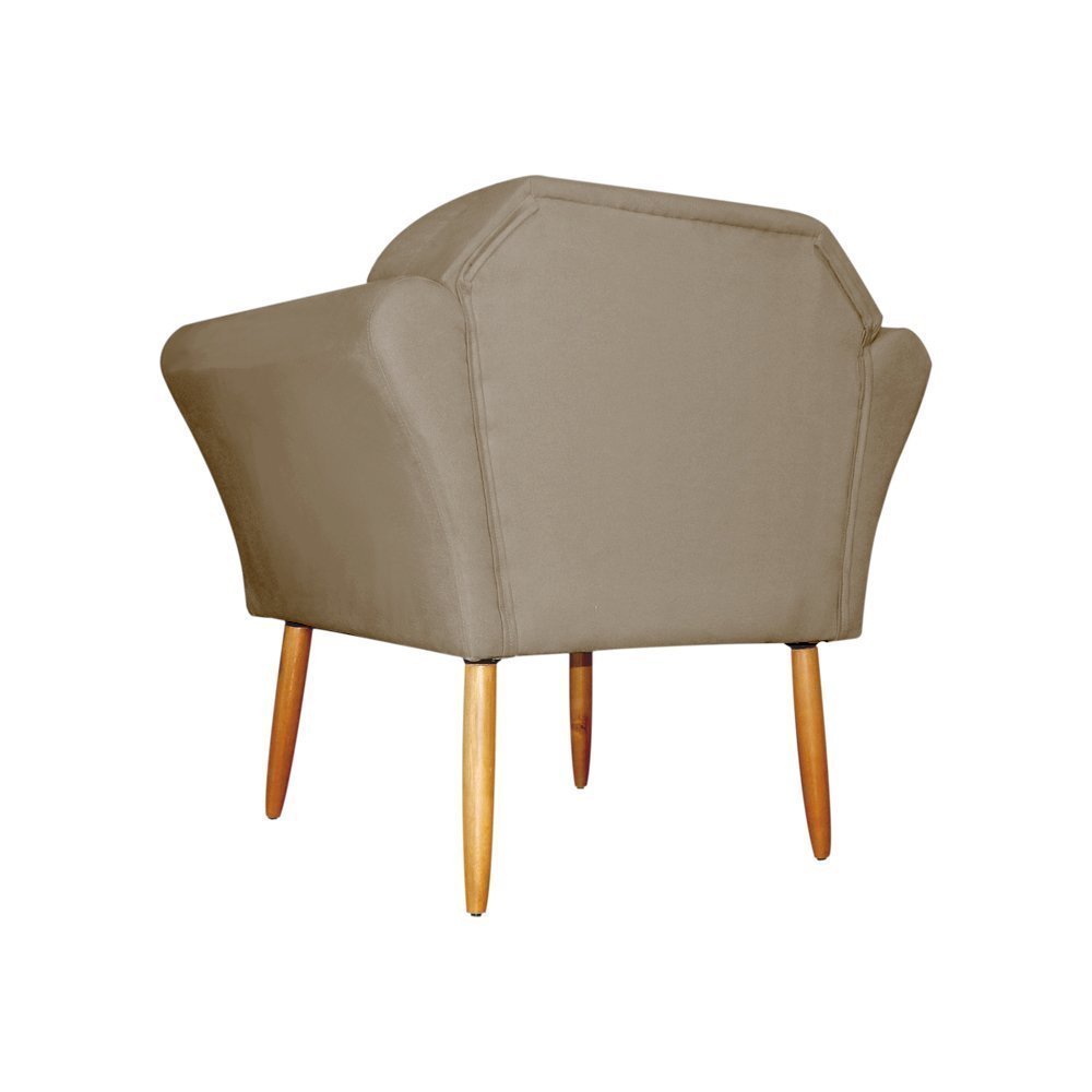 Conjunto 2 Poltronas Estofada Para Recepção Clínica Amélia Suede Cappuccino - DL DECOR - 5