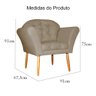 Conjunto 2 Poltronas Estofada Para Recepção Clínica Amélia Suede Cappuccino - DL DECOR - 6