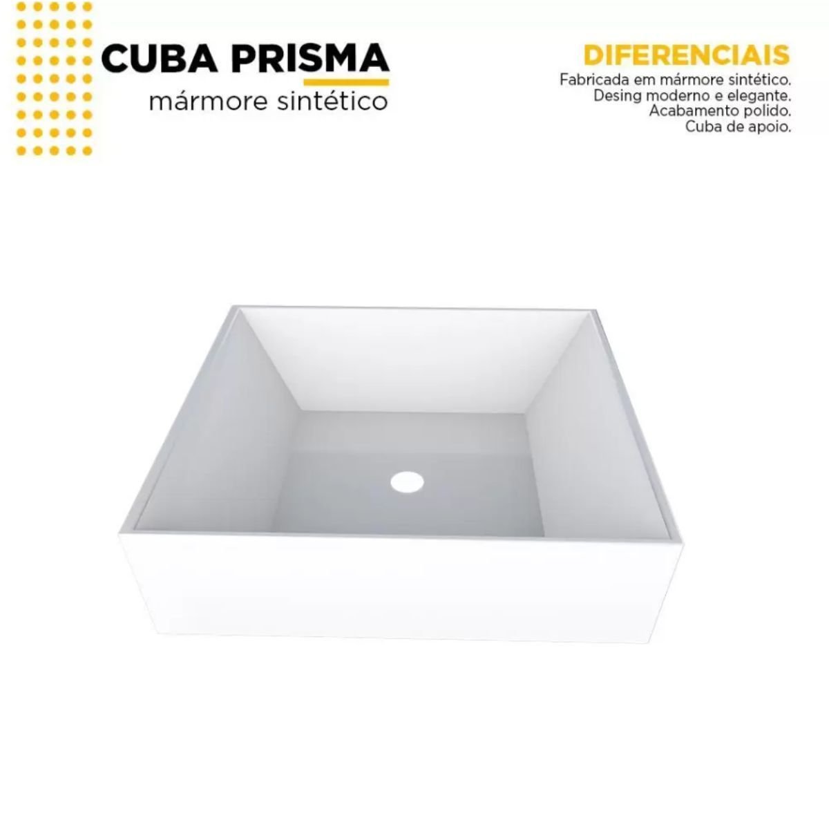 Cuba para Banheiro de Apoio Prisma Branca Cozimax - 5