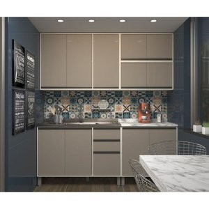Cozinha Completa Modulada 5 Peças com Armários e Balcões Linea Luciane Móveis