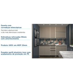 Cozinha Completa Modulada 5 Peças com Armários e Balcões Linea Luciane Móveis - 6