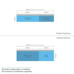 Cozinha Completa Modulada 5 Peças com Armários e Balcões Linea Luciane Móveis - 4