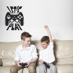 Adesivo Parede Quarto Frase Video Game Let's Play - 2