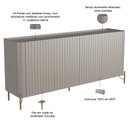 Ver imagem 3 de Aparador Buffet Sala de Jantar 4 Portas Brise Pés Industrial Dourado Naim I03 Grigio - Lyam Decor