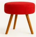 Ver imagem 1 de Puff Redondo Decorativo Magnus Penteadeira Madeira:Vermelho