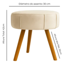 Ver imagem 2 de Puff Redondo Decorativo Magnus Penteadeira Madeira:Vermelho