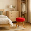 Ver imagem 3 de Puff Redondo Decorativo Magnus Penteadeira Madeira:Vermelho