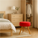 Ver imagem 3 de Puff Redondo Decorativo Magnus Penteadeira Madeira:Vermelho
