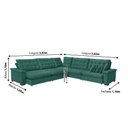 Ver imagem 2 de Sofá Manchester 3.83x3.83m de Canto, Retrátil e Reclinável - Verde