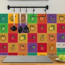 Ver imagem 1 de Adesivo de Azulejo Cozinha Frutas Coloridas 10x10 cm 100un