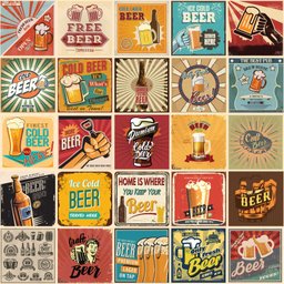 Adesivo de Azulejo Cozinha Vintage Beer 10x10cm 100un - 1