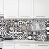 Adesivo de Azulejo Preto e Branco Évora 15x15 cm 36un - 2