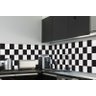 Adesivo Azulejo Preto e Branco Xadrez Cozinha 15x15 36un - 2