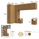 Ver imagem 3 de Quarto Modulado 100% MDF 6 Peças 9 Portas e 4 Gavetas Integrato Freijó