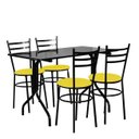 Ver imagem 1 de Conjunto Mesa Retangular 70x120cm Preta com 4 Cadeiras Epoxi