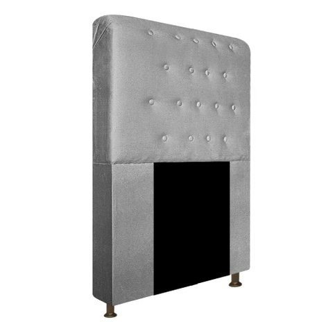 Cabeceira Brenda Para Cama Box Solteiro 90cm com Capitonê Suede - Ecotec Decor:Cinza