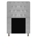 Ver imagem 2 de Cabeceira Brenda Para Cama Box Solteiro 90cm com Capitonê Suede - Ecotec Decor:Cinza