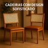 Kit 2 Cadeiras de Jantar Madeira Maciça Estofadas Couro com Tela Sextavada Premiere - 5