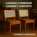 Ver imagem 3 de Kit 2 Cadeiras de Jantar Madeira Maciça Estofadas Couro com Tela Sextavada Premiere