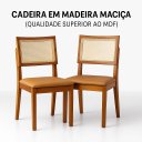 Ver mais imagens de Kit 2 Cadeiras de Jantar Madeira Maciça Estofadas Couro com Tela Sextavada Premiere
