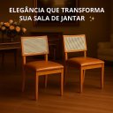 Ver imagem 2 de Kit 2 Cadeiras de Jantar Madeira Maciça Estofadas Couro com Tela Sextavada Premiere