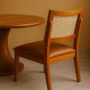 Ver imagem 2 de Kit 2 Cadeiras de Jantar Madeira Maciça Estofadas Couro com Tela Sextavada Premiere