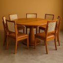 Ver mais imagens de Kit 2 Cadeiras de Jantar Madeira Maciça Estofadas Couro com Tela Sextavada Premiere