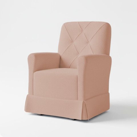 Poltrona de Amamentação Serena com Puff Boucle 63cm Rose Loja Sheep