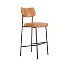 Ver imagem 2 de Conjunto 4 Banquetas Alta Stela Base Metálica Preta Couríssimo Whisky - Belliv Decor