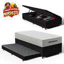 Ver imagem 4 de Cama Box Baú com Colchão de Molas Ensacadas Ortobom One Face Plenno Superpocket + Auxiliar de