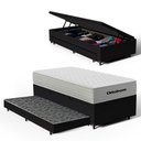 Ver imagem 1 de Cama Box Baú com Colchão de Molas Ensacadas Ortobom One Face Plenno Superpocket + Auxiliar de