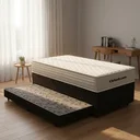 Ver imagem 2 de Cama Box Baú com Colchão de Molas Ensacadas Ortobom One Face Plenno Superpocket + Auxiliar de