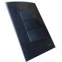 Ver imagem 2 de Conjunto 4x2 Linha Ebony Sleek Alto Brilho Margirius 4x2" 3 Interruptores Simples