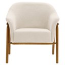Ver imagem 6 de Poltrona Sala de Estar Luna Base Madeira Castanho Bouclé Off White - Nexta Casa