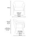 Ver imagem 5 de Poltrona Sala de Estar Luna Base Madeira Castanho Bouclé Off White - Nexta Casa