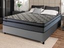 Ver imagem 1 de Conjunto Cama Box Casal c/ Molas Ensacadas Montreal Cinza 138x188x64