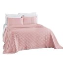 Ver imagem 1 de Kit Cobre Leito Colcha Nobre Casal Queen 3 Peças Micropercal 200 Fios Matelado - Sal Rosa