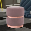 Ver imagem 4 de Puff Decorativo Com Cinto E Aro Rosê Round B-305 Rosê