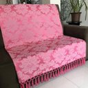 Ver imagem 1 de Manta Para Sofá em Tecido Jacquard Medalhão Rosa Chiclete 190x140cm
