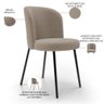 Kit 4 Cadeiras Sala de Jantar Estofada Gavi L02 Bouclê Bege - Lyam Decor - 4