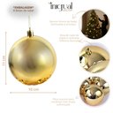 Ver imagem 2 de Kit 8 Bola de Natal Dourada Brilhante 10cm Decoração Árvore
