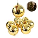 Ver imagem 1 de Kit 8 Bola de Natal Dourada Brilhante 10cm Decoração Árvore