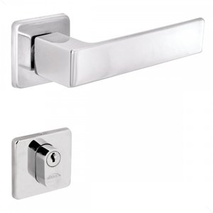 Fechadura Chess Moderna Sala Quarto Arouca Maçaneta Porta Madeira 40mm Cromada